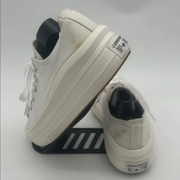 Chuck Taylor All Star Move White Classic Canvas Platform Lace up Women Size 9.5 - Picture 4 of 15
